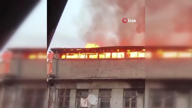 Ankara'da binanın çatı katında yangın