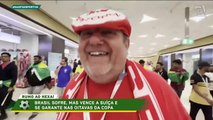 Repórter Alexandre Silvestre mostra o clima entre os torcedores após vitória do Brasil