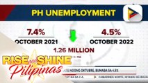 PSA: Unemployment rate noong Oktubre, bumaba sa 4.5%