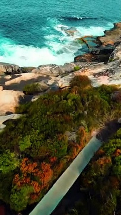 Chill Cliff Dive Drone View over the Ocean Southern Sydney NSW Australia Travel Adventures.