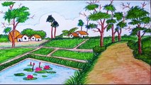 natural beauty with landscapes view drawing scenery || landscapes nature drawing scenery with field