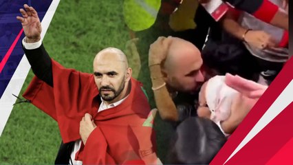 Pelukan Hangat Pelatih Maroko pada Sang Ibu yang Menontonnya Pertama Kali