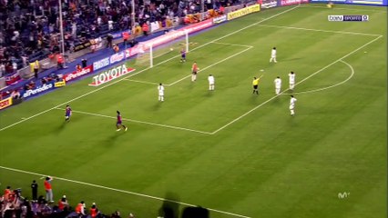 Messi first goal for Barcelona