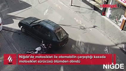 Otomobilin altında kalmaktan son anda kurtuldu