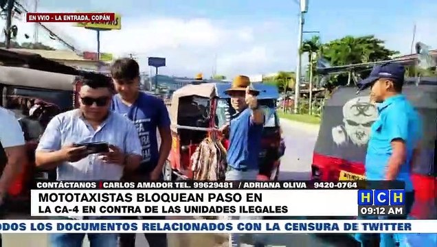 ¡Protesta! Mototaxistas se toman la CA-4, en La Entrada, Copán exigiendo un alto a las unidades ilegales