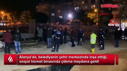 Alanya'da sosyal hizmet binası inşaatında çökme: 3 yaralı