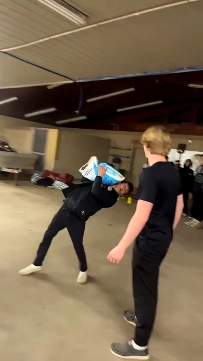 Sam Gets Taken Down by Salt Bag
