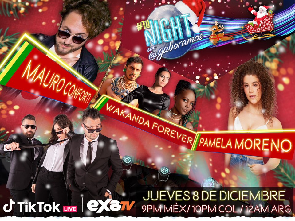 Elenco Wakanda Forever, Mauro Conforti y Pamela Moreno en TuNight // Exa Tv