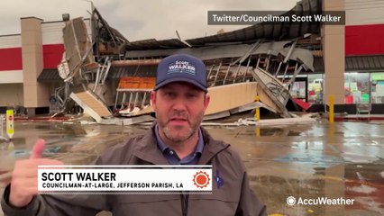 Severe storms leave a path of destruction on the east side of New Orleans