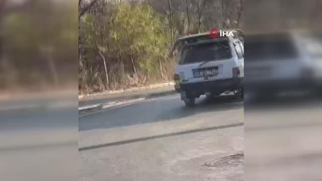 Bursa'da tehlikeli taşımacılık kamerada