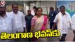 MLC Kavitha Reached Telangana Bhavan For BRS Party Formation Day Celebrations | V6 News