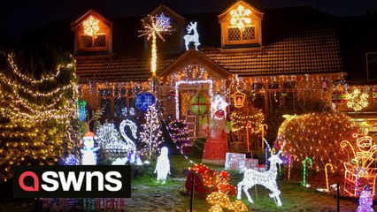 Couple spend £20,000 transforming their home into "UK’s craziest Christmas lights display” despite rocketing energy bills