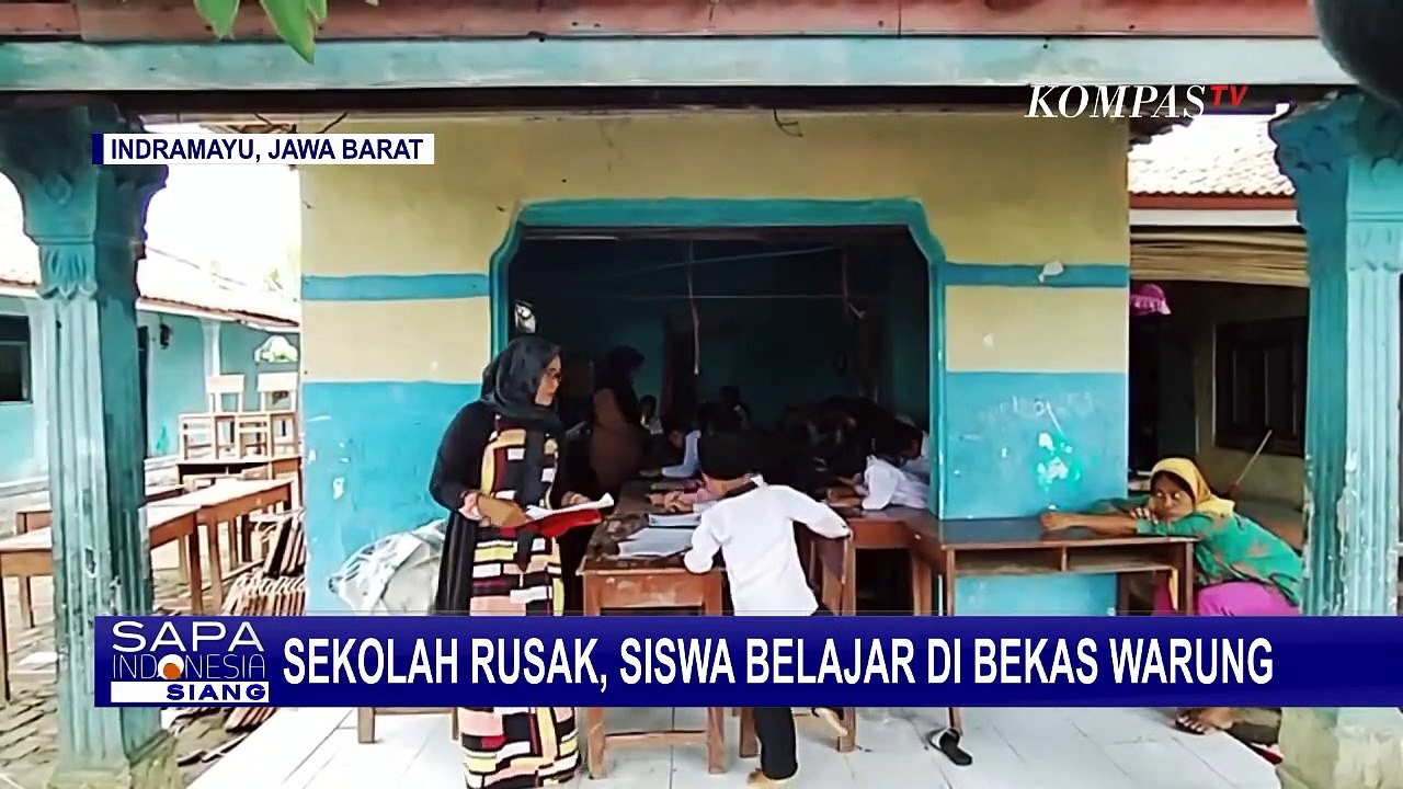 Bangunan Sekolah di Indramayu Rusak Berat, Siswa Terpaksa Belajar di Bekas Warung