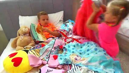 Diana makes a Mess and Pretend Play Clean Up