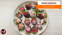Fresas cubiertas con chocolate | Receta de postre para una cena romántica | Directo al Paladar México