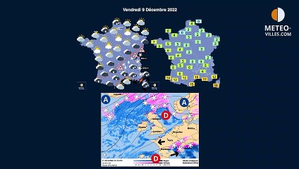 prévisions meteo villes du vendredi 9 décembre 2022