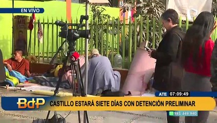 Download Video: Ate: Simpatizantes de Pedro Castillo permanecen en las afuera de la DIROES