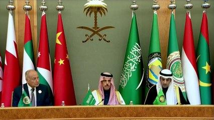 مؤتمر صحفي لوزير الخارجية السعودي وأمين عام الجامعة العربية
