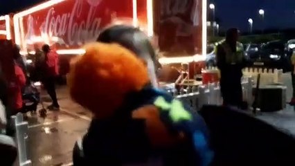 The Coca Cola truck arrives in Meadowhall