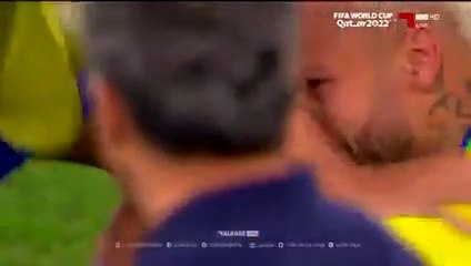 Neymar crying after losing penalties to Croatia