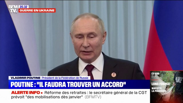 Guerre en Ukraine: Il nous faudra nous mettre d'accord , affirme Vladimir Poutine