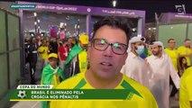 Tiago Salazar mostra depoimentos de torcedores na saída do estádio após eliminação na Copa