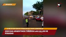 Hinchas argentinos tiñeron las calles de Posadas