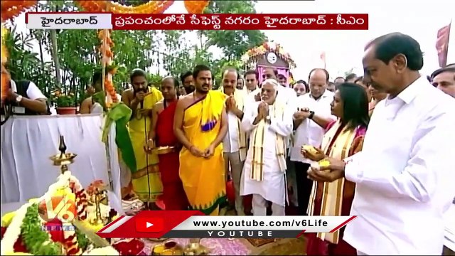 KCR Lays Foundation Stone For Hyderabad Metro _ Formula E Racing _ V6 Hamara Hyderabad