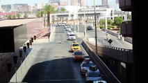 A long line of taxis at the international airport in Las Vegas.