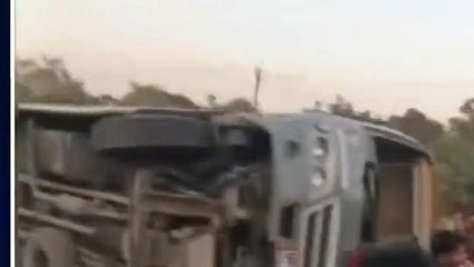 पीलीभीत:एसएसबी जवानों से भरी बस अनियंत्रित होकर खाई में पलटी