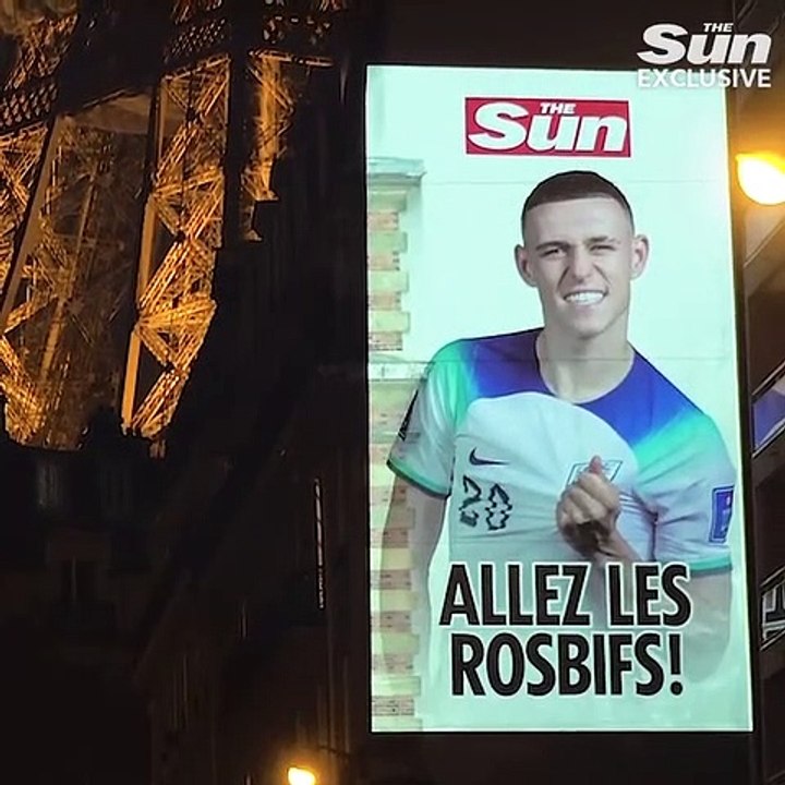Coupe du Monde : L'incroyable provocation d'un quotidien britannique en plein Paris, cette nuit, avant France-Angleterre avec une campagne de pub pour dire "Au revoir les Gaulois !"
