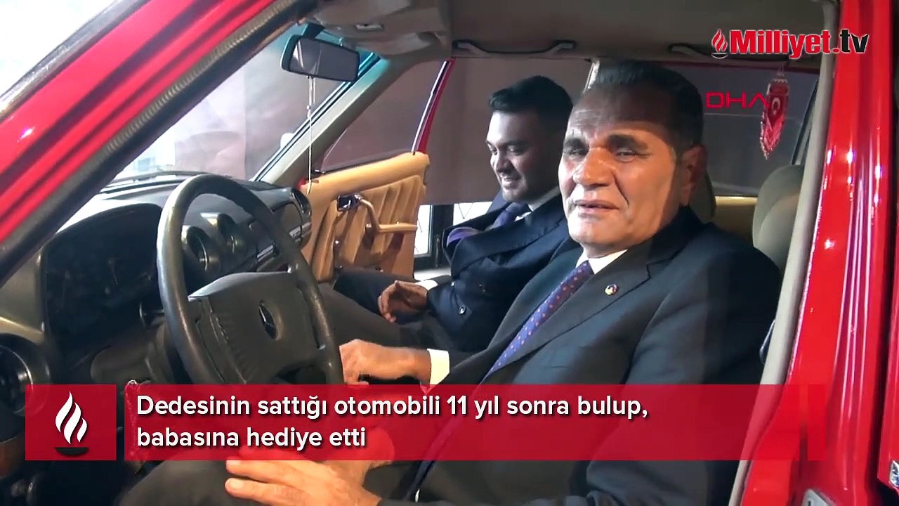 Dedesinin sattığı otomobili 11 yıl sonra bulup, babasına hediye etti
