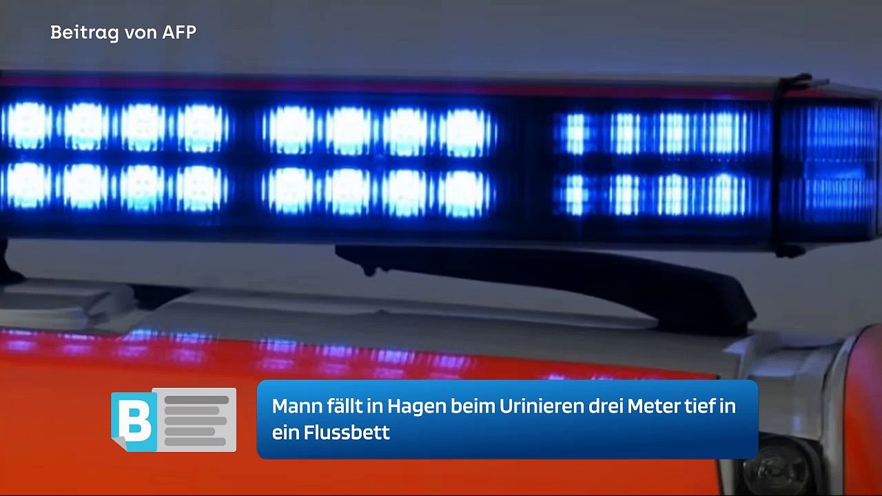 Mann fällt in Hagen beim Urinieren drei Meter tief in ein Flussbett