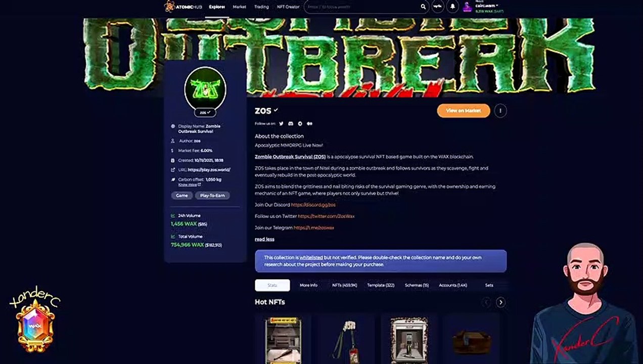 ZOS P2E Project on the WAX Blockchain