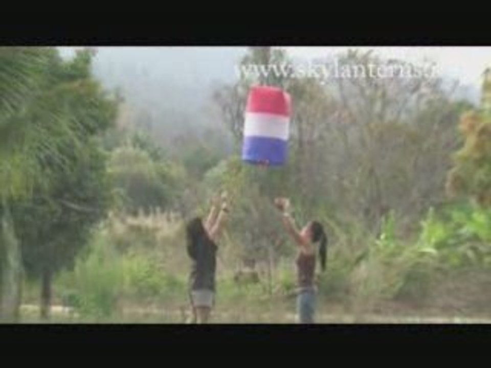 Flag Sky Fire Lanterns video - High Quality