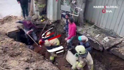 İstanbul'da temel kazma çalışmalarında 1 kişi göçük altında kaldı!