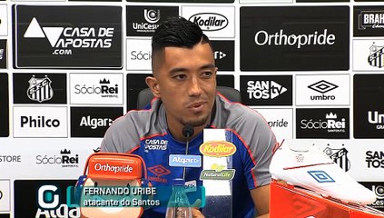 Veja como foi a coletiva com o santista Uribe