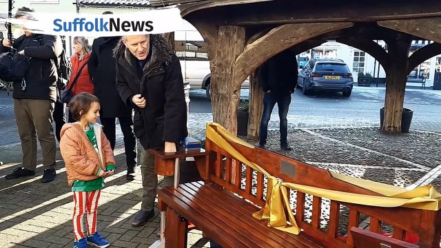 Adam Hills delivers a bench to Mildenhall