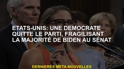 États-Unis: Un démocrate quitte le parti, affaiblissant la majorité de Biden au Sénat