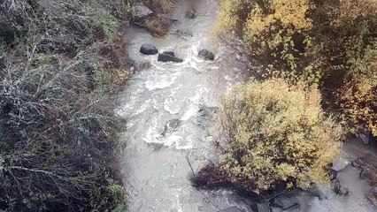 El río Guadiato a su paso por el puente de Los Arenales tras dos intensas jornadas de lluvia