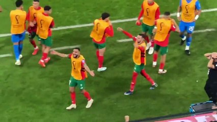 من قطر  للتاريخ  آخر دقائق مباراة المغرب والبرتغال بشكل مختلف  فرحة أسطورية