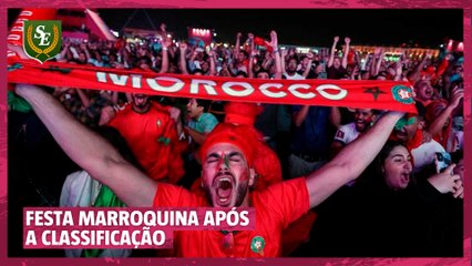Torcida do Marrocos comemora vitória contra Portugal