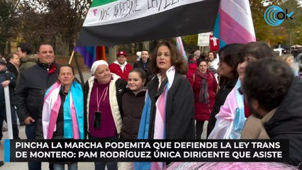 Pincha la marcha podemita que defiende la ley trans de Montero: Pam Rodríguez única dirigente que asiste