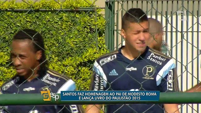 Santos faz homenagem a pai de Modesto Roma e lança livro do Paulistão 2015
