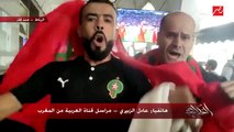 عمرو اديب يرقص على انغام الفوفوزيلا المغربية احتفالا بالصعود التاريخي لنصف نهائي كاس العالم