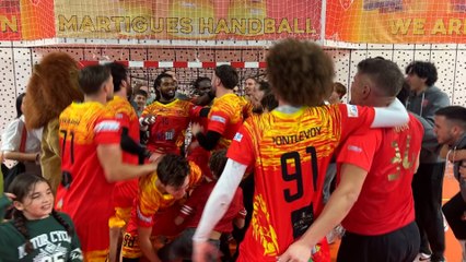 Images maritima: la joie des handballeurs martégaux qui ont fait tomber le leader Angers
