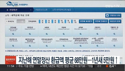 下载视频: 지난해 근로소득 연말정산 환급액 평균 68만원…1년새 5만원↑