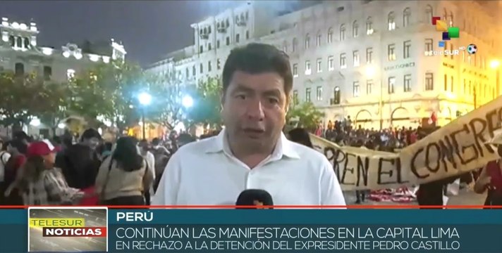 Manifestaciones en rechazo a detención de Pedro Castillo continúan en Lima