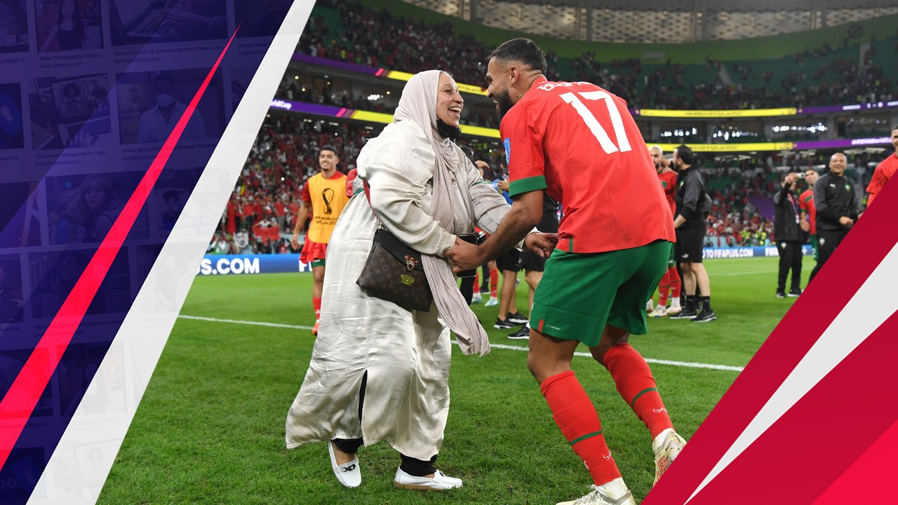 Rayakan Sukses Maroko ke Semifinal, Sofiane Boufal Selebrasi Ajak Ibunya Joget Bersama