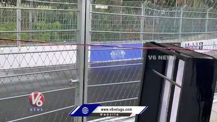 Dog Running On Car Racing Track _ Indian Racing League In Hyderabad _ V6 News